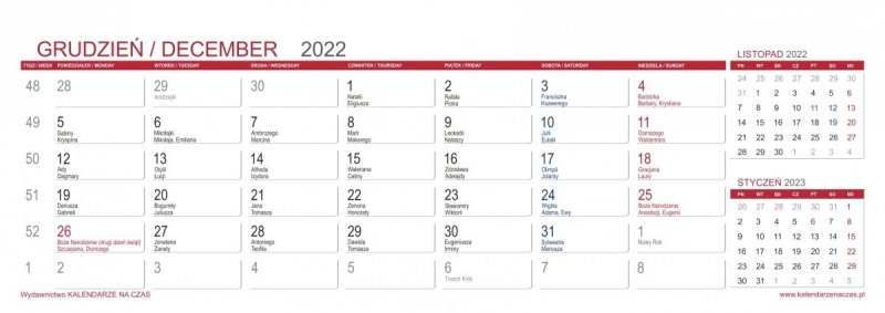 Kalendarz biurkowy z notesami i znacznikami MAXI 2022 niebieski