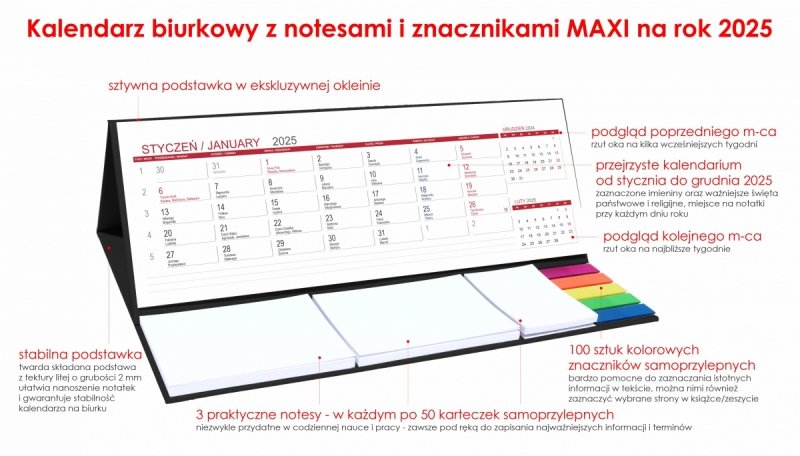 opis kalendarza na rok 2025