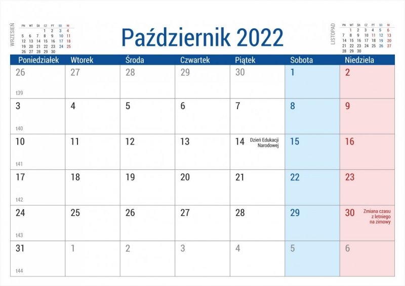  Kalendarz biurkowy stojący na podstawce PLANO 2022 bordowy