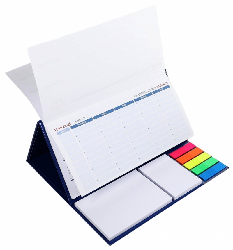 plan lekcji w kalendarzu biurkowym na rok szkolny 2025/26 dla ucznia