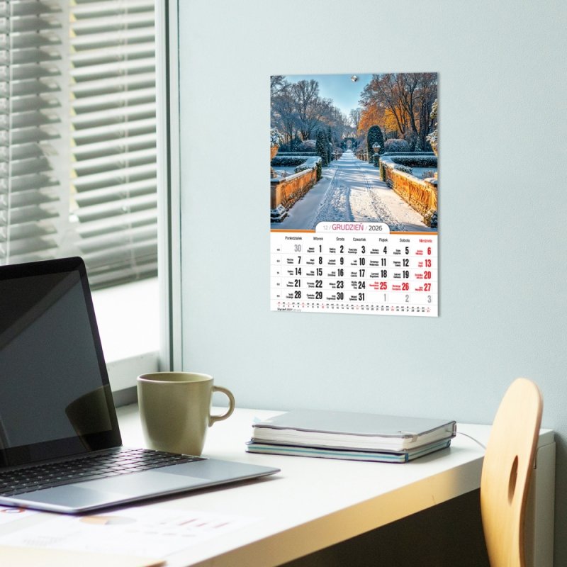 Kalendarz ścienny wieloplanszowy A4 OGRODY 2026