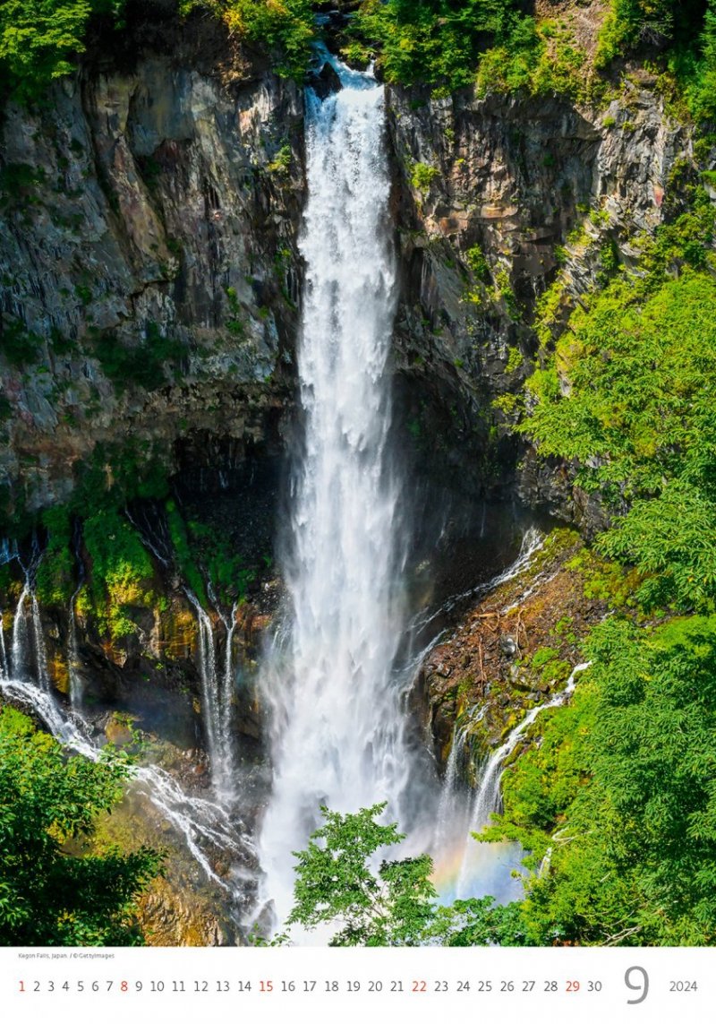 Kalendarz ścienny wieloplanszowy Waterfalls 2024 - wrzesień 2024