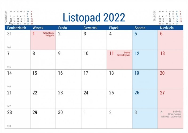  Kalendarz biurkowy stojący na podstawce PLANO 2022 żółty