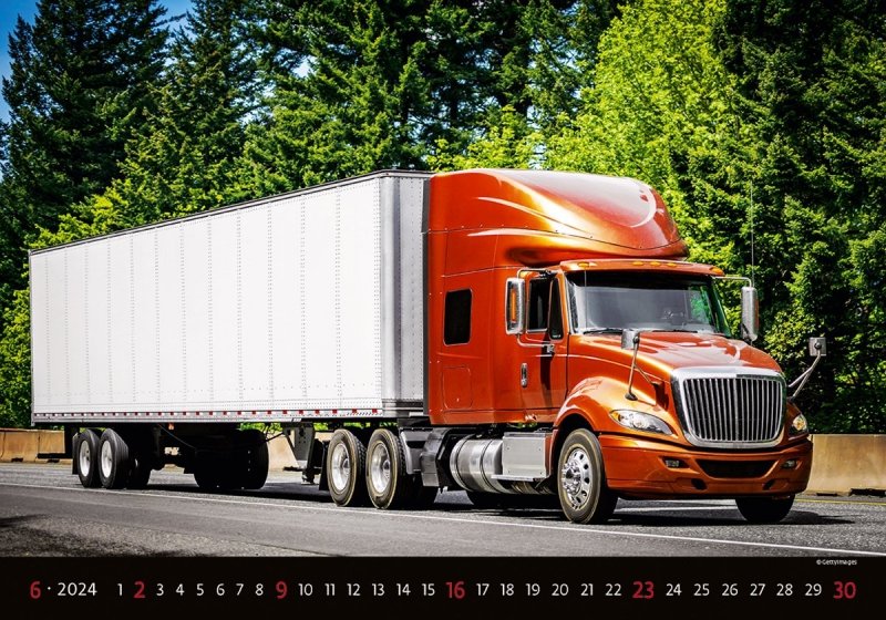 Kalendarz ścienny wieloplanszowy Trucks 2024 - czerwiec 2024