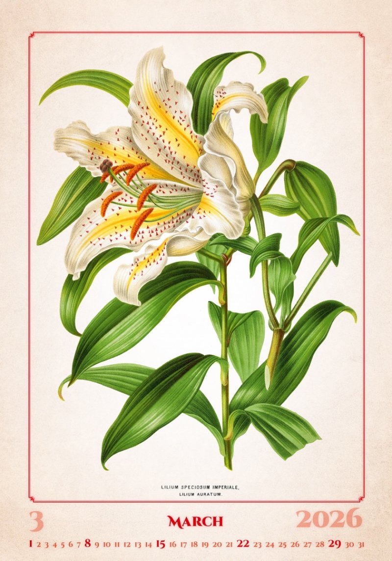 piękny kalendarz z dużymi zdjęciami na rok 2026 dla miłośników ziół