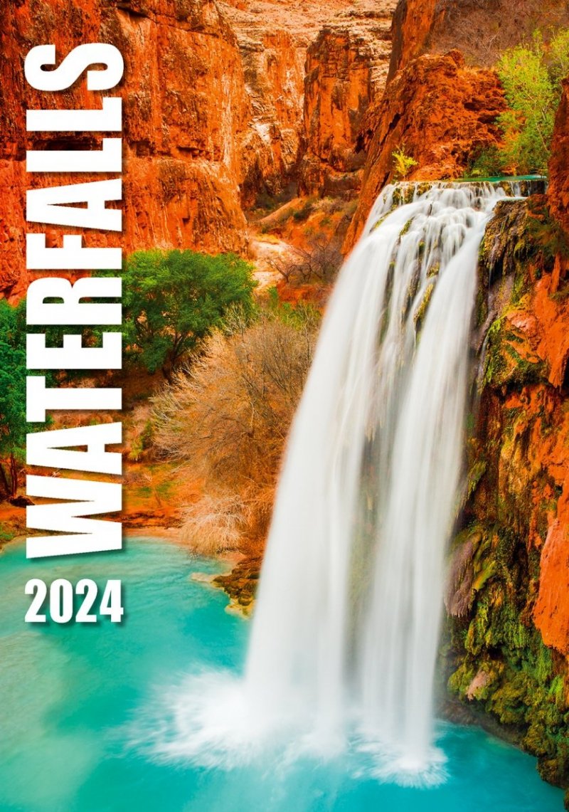 Kalendarz ścienny wieloplanszowy Waterfalls 2024 - okładka 