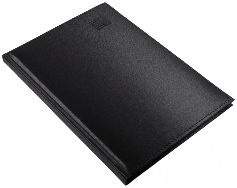 Kalendarz książkowy 2026 B5 dzienny papier biały drukowane registry oprawa ALUMINIUM czarna