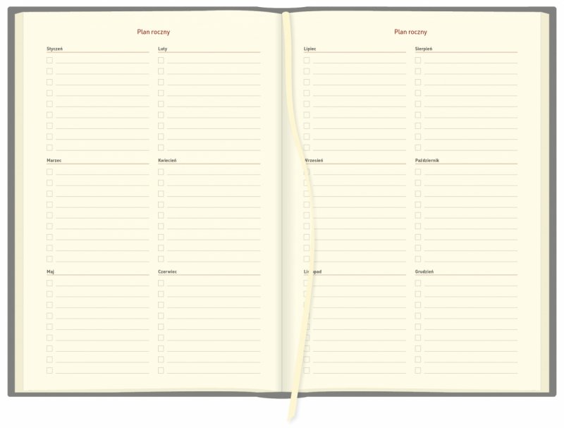 kalendarz książkowy A5 tygodniowy z planem rocznym 2026