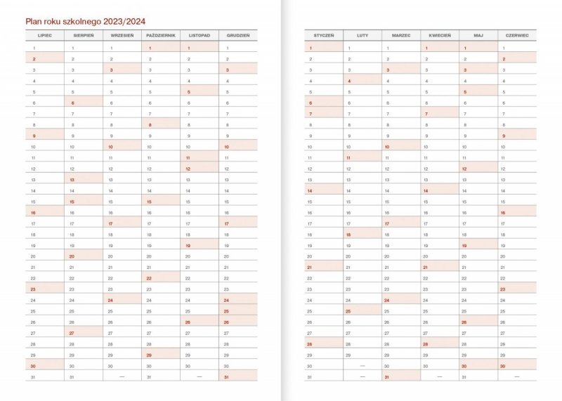 Kalendarz nauczyciela 2023/2024 A5 tygodniowy oprawa VIVELLA fioletowa - WIELKIE SERCE