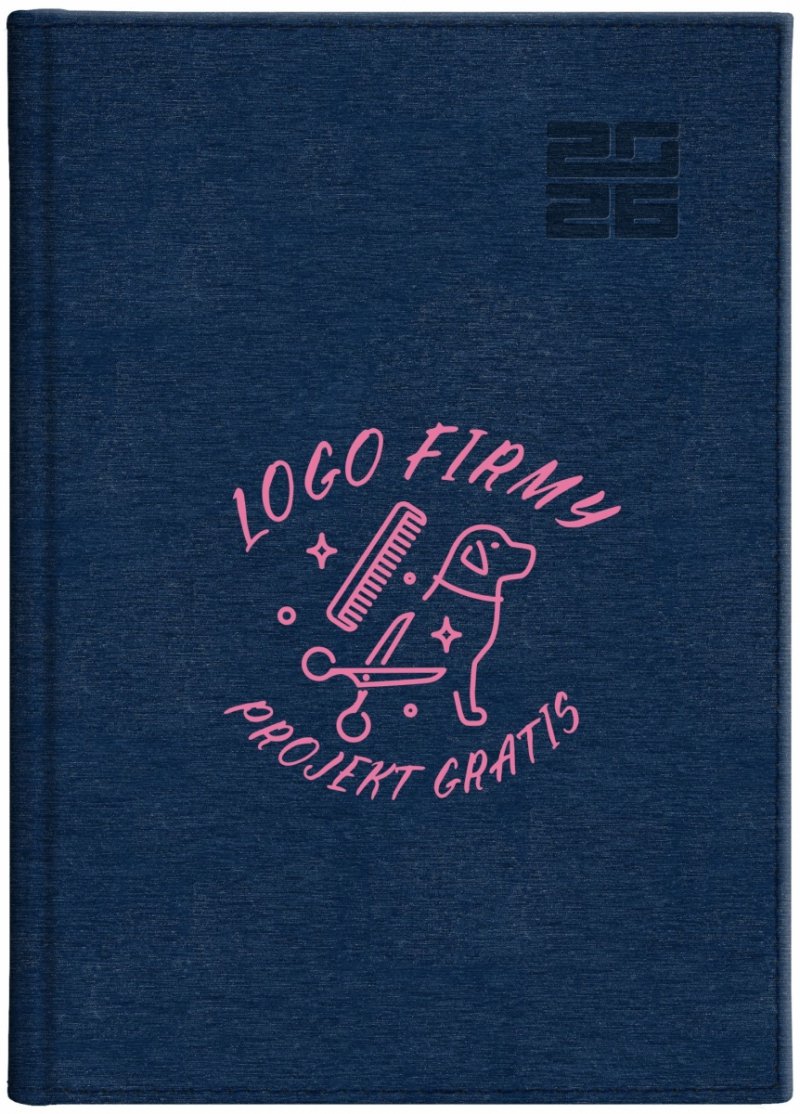 kalendarz tygodniowy z notesem na rok 2026 z nadrukiem logo