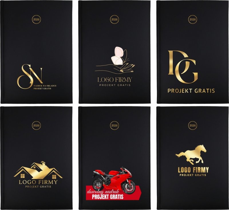 wzory okładek kalendarza książkowego na rok 2026 z twoim logo