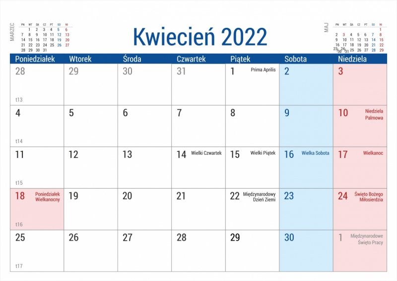  Kalendarz biurkowy stojący na podstawce PLANO 2022 granatowy