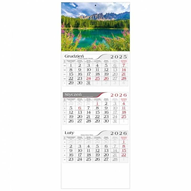 główka do kalendarza 3-dzielnego na ścianę