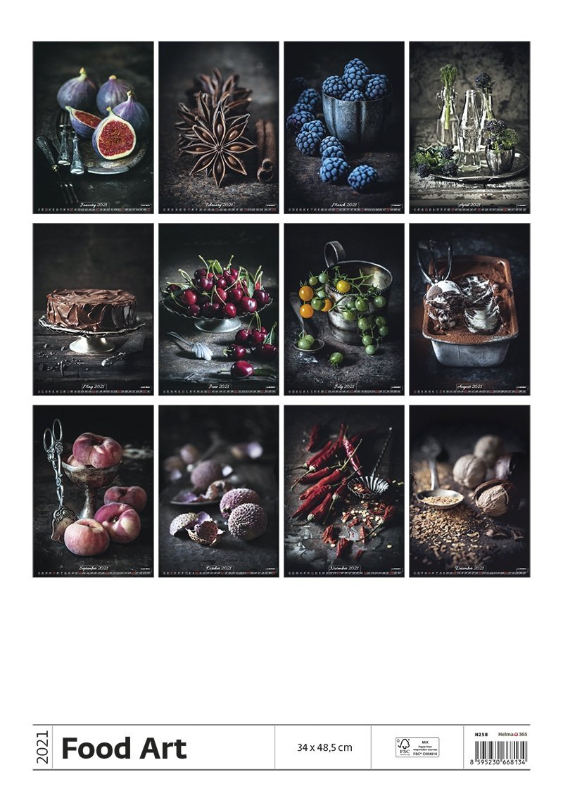 Kalendarz Scienny Wieloplanszowy Food Art 2021 Exclusive Edition kalendarz ścienny 2021 helma