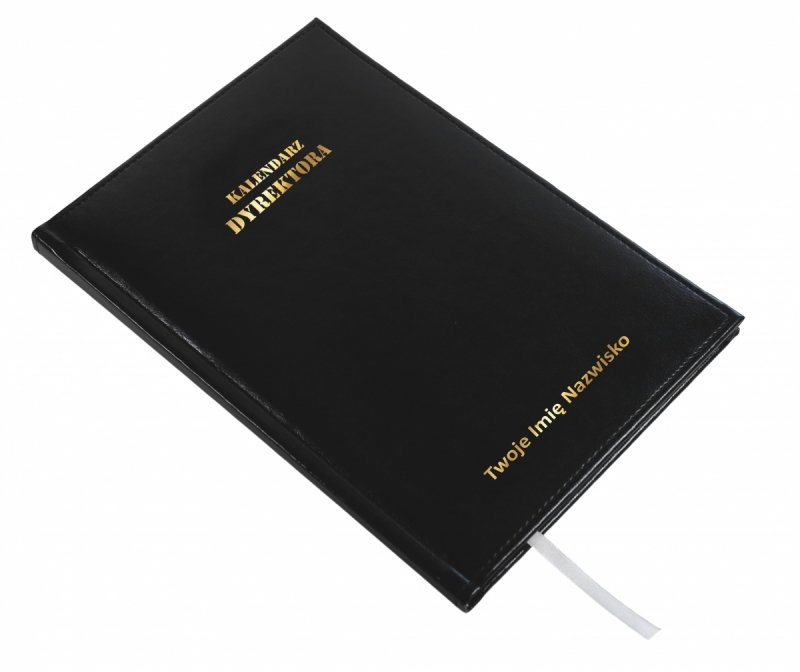 kalendarz na rok szkolny 2025/26 dla dyrektora z tłoczoną na złoto personalizacją