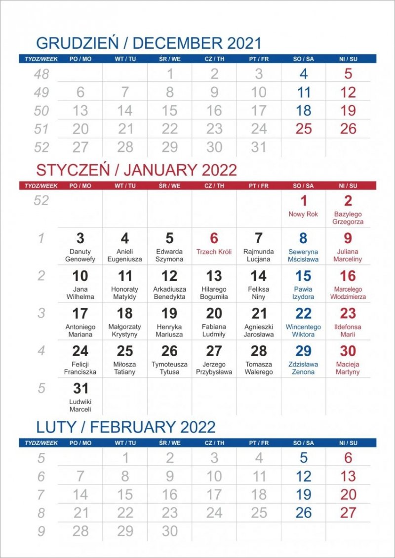 Kalendarz biurkowy z notesem i znacznikami TOP 3-miesięczny 2022 pomarańczowy