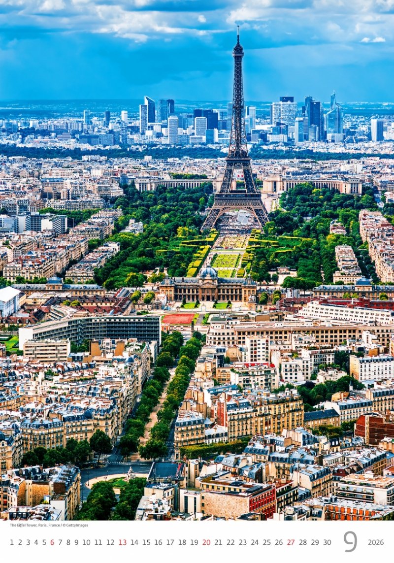 kalendarz ścienny z krajobrazami Europy na rok 2026 do powieszenia na ścianie