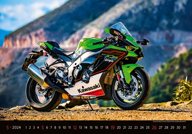 Kalendarz ścienny wieloplanszowy Motorbikes 2024 - maj 2024