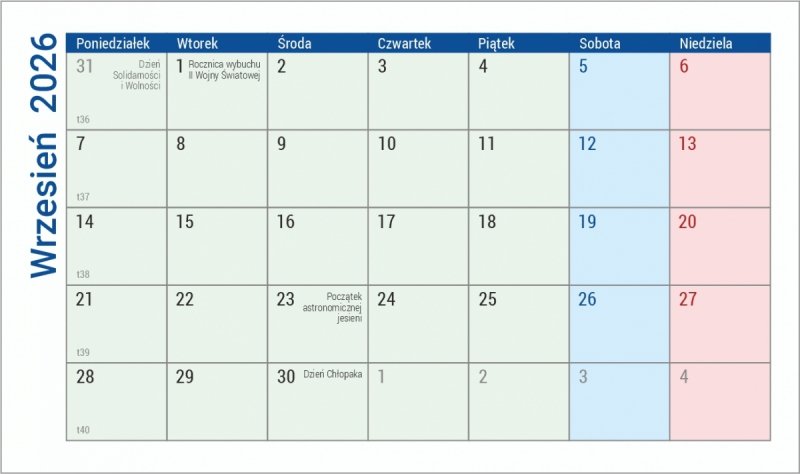 kalendarz dla pedagogów na rok szkolny 2026-2027 z notesami i znacznikami