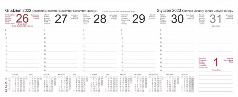Kalendarz biurkowy stojący na podstawce PREMIUM 2022 seledynowy
