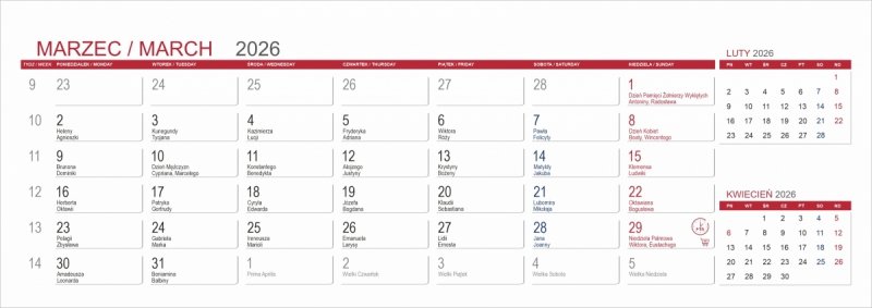 Kalendarz biurkowy z notesami i znacznikami samoprzylepnymi MAXI 2026 niebieski