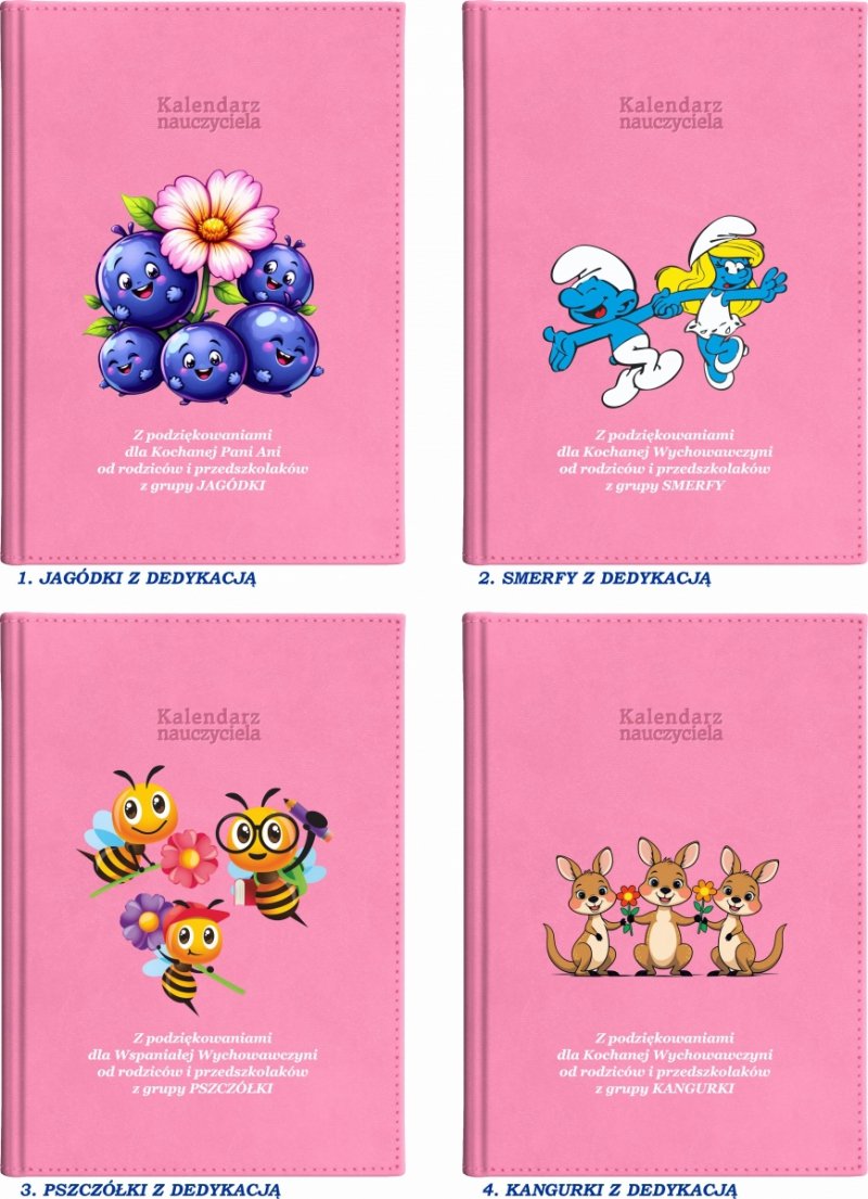 kalendarz dla nauczyciela z podziękowaniem od grupy przedszkolnej na rok 2026/2027
