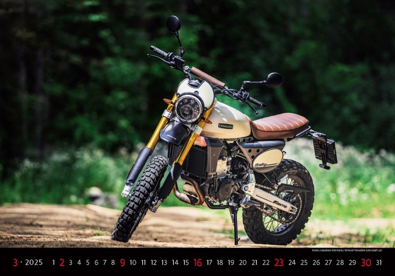 Kalendarz ścienny wieloplanszowy Motorbikes 2025 - marzec 2025