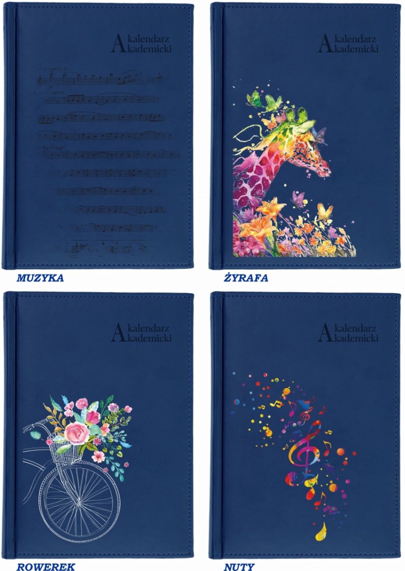 wzory okładek do wyboru w kalendarzu akademickim 2025-2026
