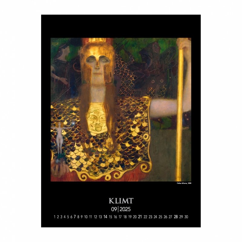 Kalendarz ścienny wieloplanszowy Gustav Klimt 2025 - wrzesień 2025