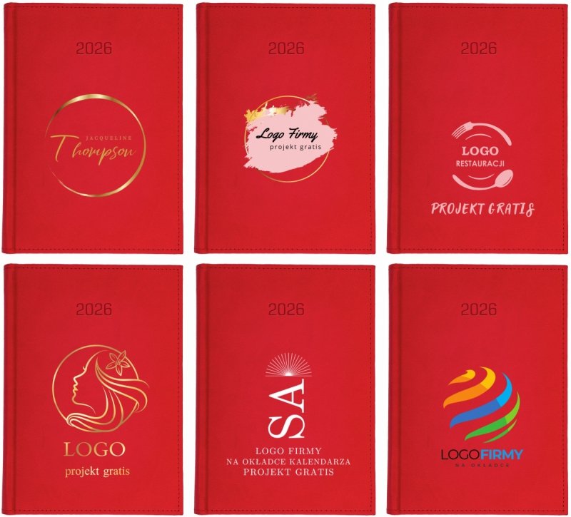 wzory okładek kalendarza z logo