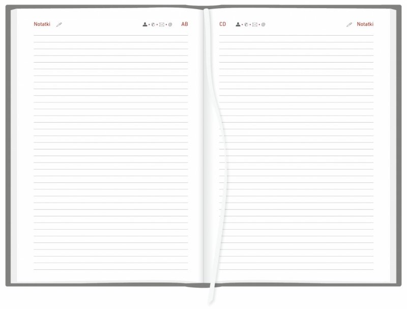 notes teleadresowy w kalendarzu A5 tygodniowym z notesem