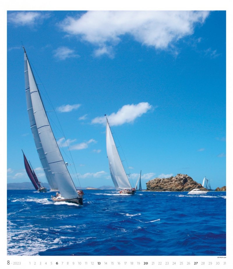 Kalendarz ścienny wieloplanszowy Sailing 2023 - exclusive edition - sierpień 2023
