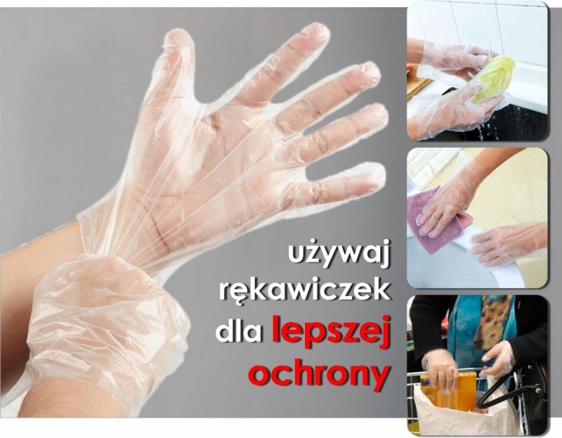 Rękawiczki jednorazowe FOLIOWE 100 sztuk Z POLSKI