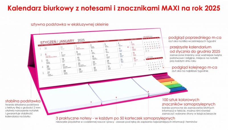 opis kalendarza na rok 2025