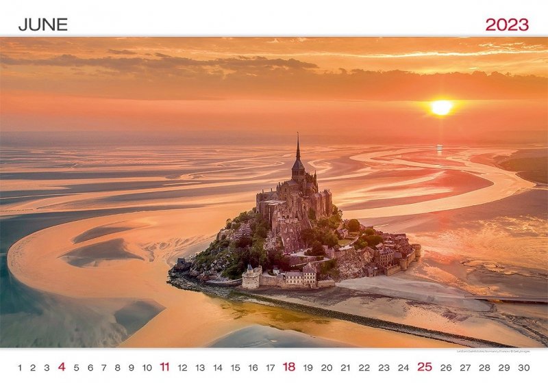 Kalendarz ścienny wieloplanszowy World Wonders 2023 - czerwiec 2023