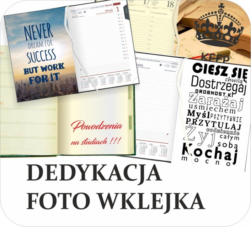 Wklejka dedykacja do kalendarza lub notesu