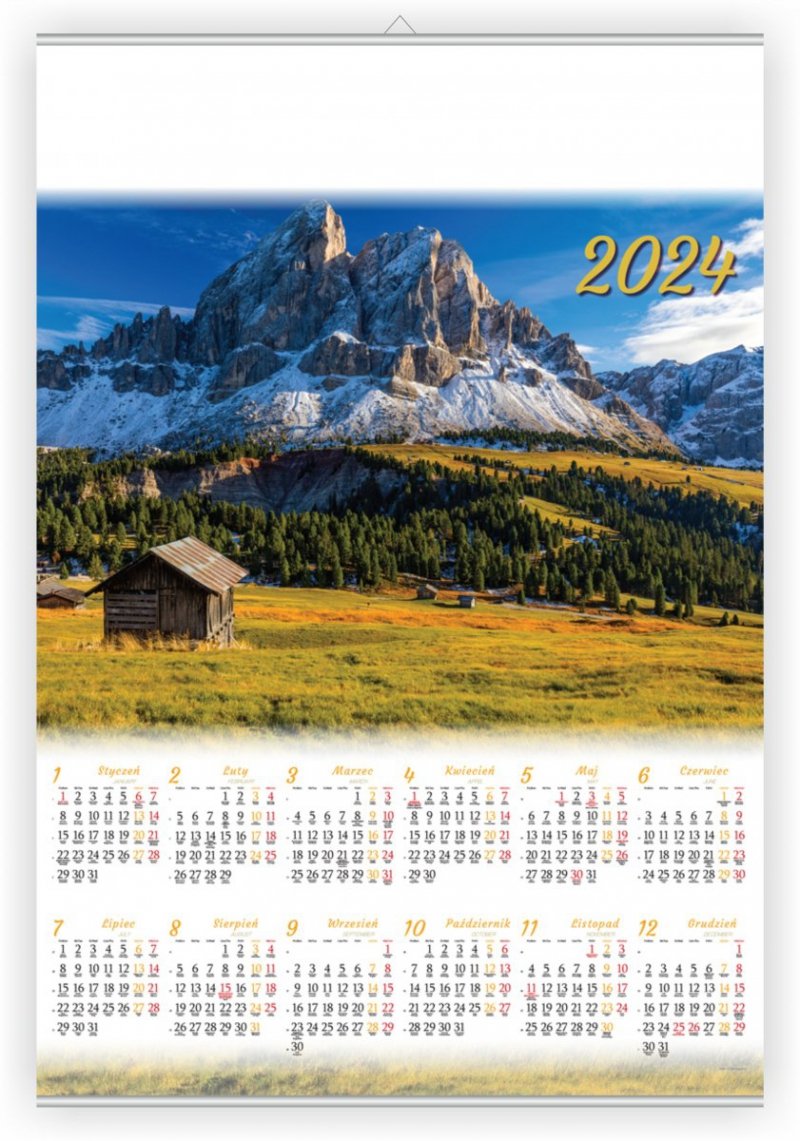 Kalendarz plakatowy w formacie B1 ze zdjęciem na rok 2024