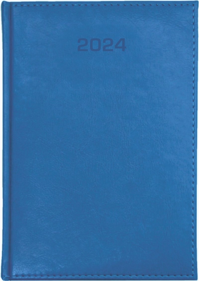 Kalendarz książkowy 2024 A4 dzienny papier chamois drukowane registry oprawa NEBRASKA LUX  niebieska