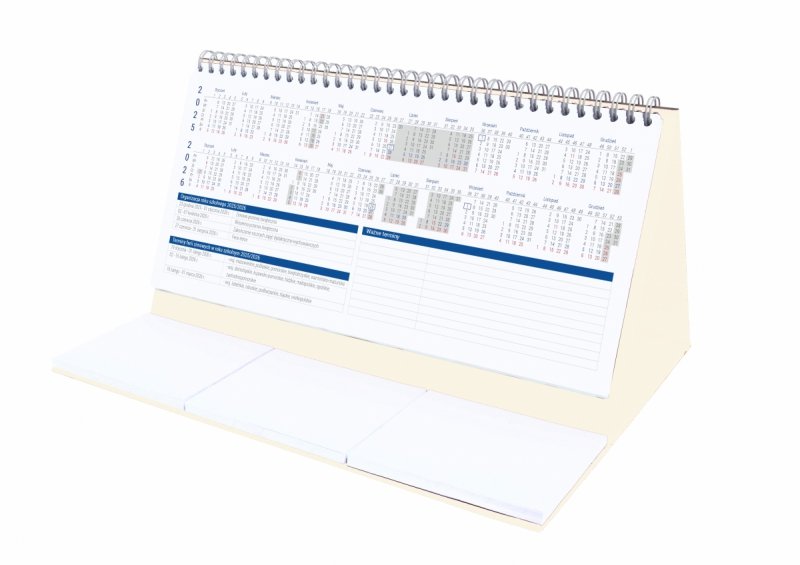 kalendarz do postawienia na biurku, tygodniowy szkolny 25/26 dla pedagogów