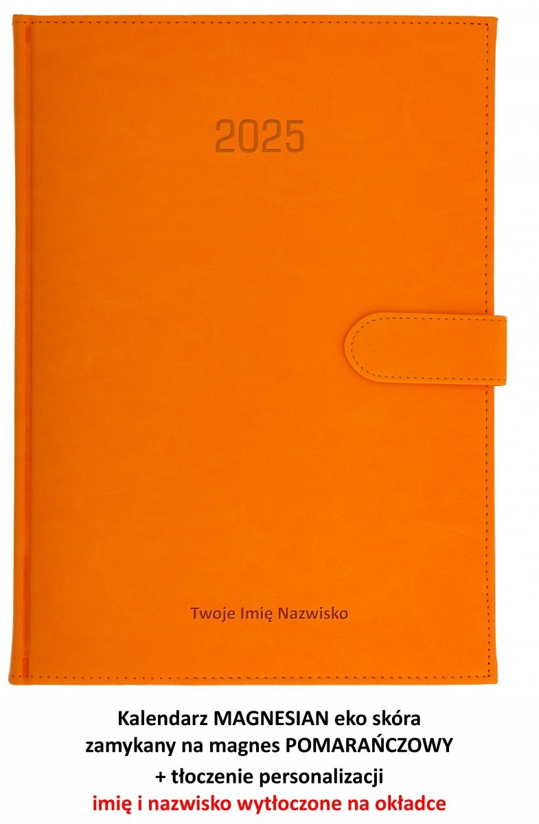 tłoczenie personalizacji na okładce kalendarza na magnes