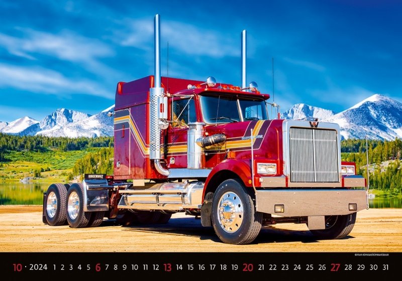 Kalendarz ścienny wieloplanszowy Trucks 2024 - październik 2024