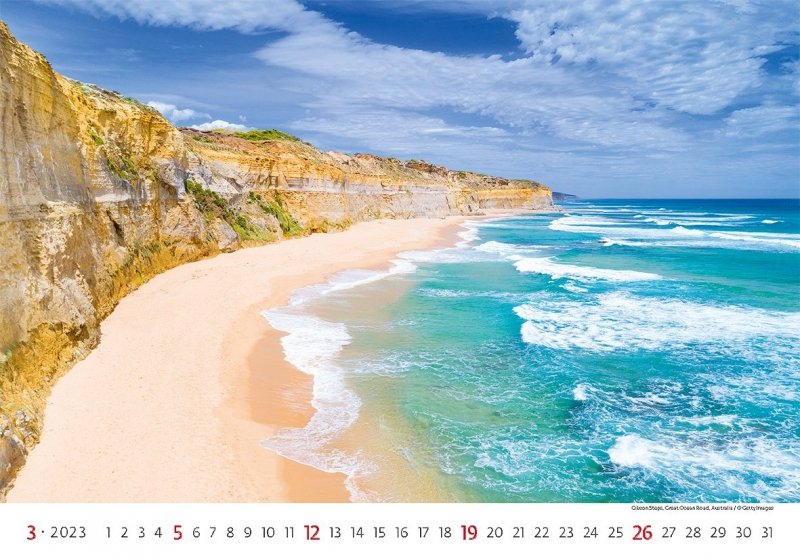Kalendarz ścienny wieloplanszowy Sea 2023 - marzec 2023