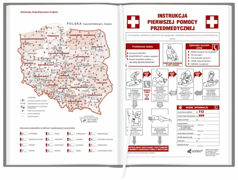 mapa oraz instrukcja pierwszej pomocy