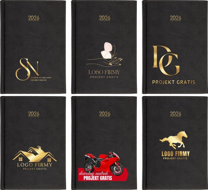 wzory okładek kalendarza książkowego na rok 2026 z twoim logo
