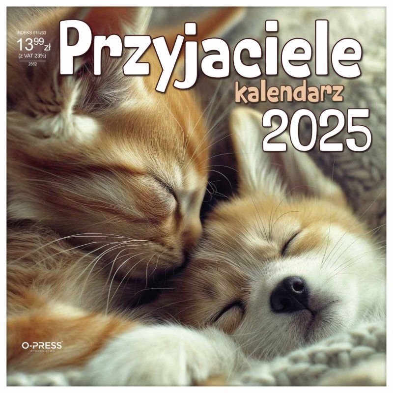 Kalendarz ścienny wieloplanszowy 33x33 cm PRZYJACIELE 2025 - okładka