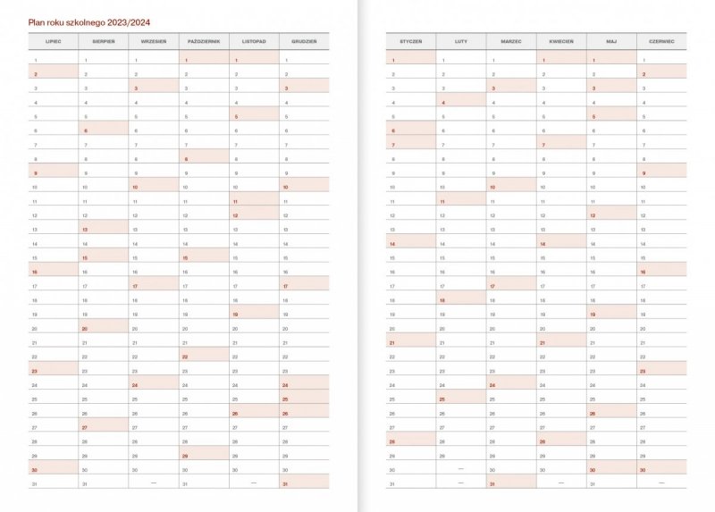 Kalendarz nauczyciela 2023/2024 B5 tygodniowy oprawa VIVELLA szara - TULIPANY