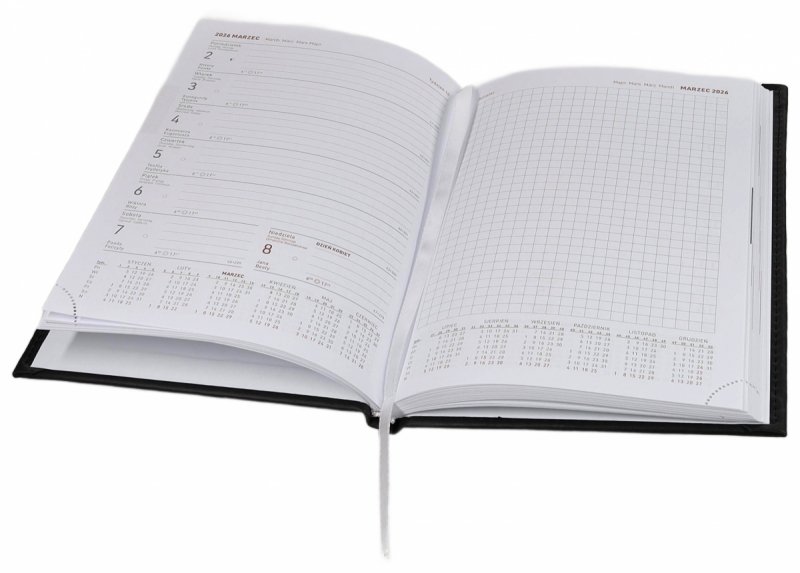 blok kalendarz w układzie tygodniowym z notesem na rok 2026
