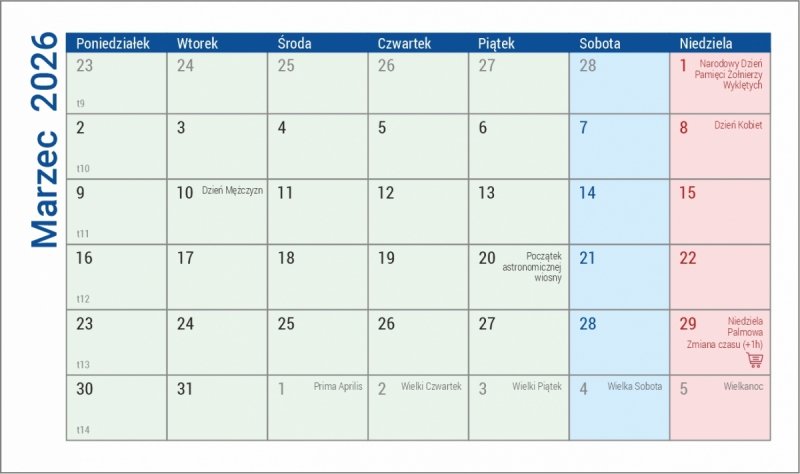 Kalendarz biurkowy MINI z notesem i znacznikami