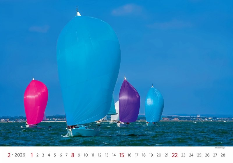 kalendarz Sailing 2026 do powieszenia na ścianę