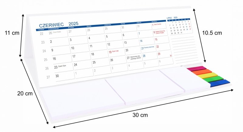 kalendarz biurkowy szkolny dla ucznia na rok 2025/2026